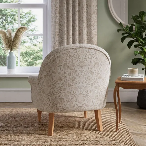 Small Occasional Armchair - Natural, Fabric