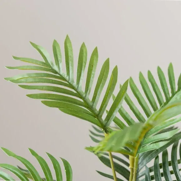 Small Palm Plant in Woven Pot - Green, Artificial