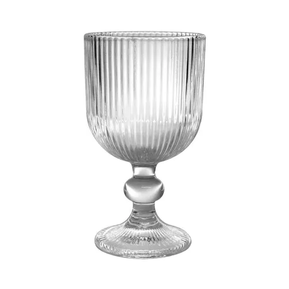Small Ribbed Wine Glass - Clear, Glass image