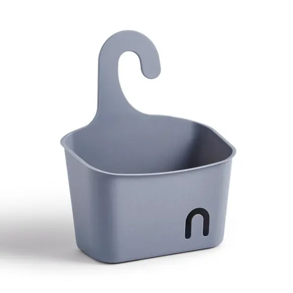 Small Shower Caddy with Hook - Grey, Plastic