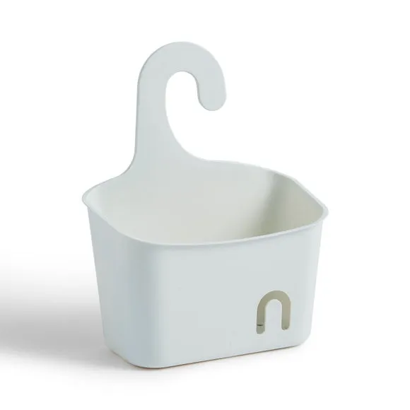 Small Shower Caddy with Hook - White, Plastic