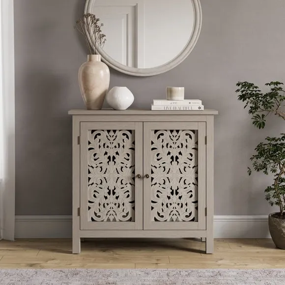 Small Sideboard with Carved Doors - Grey image