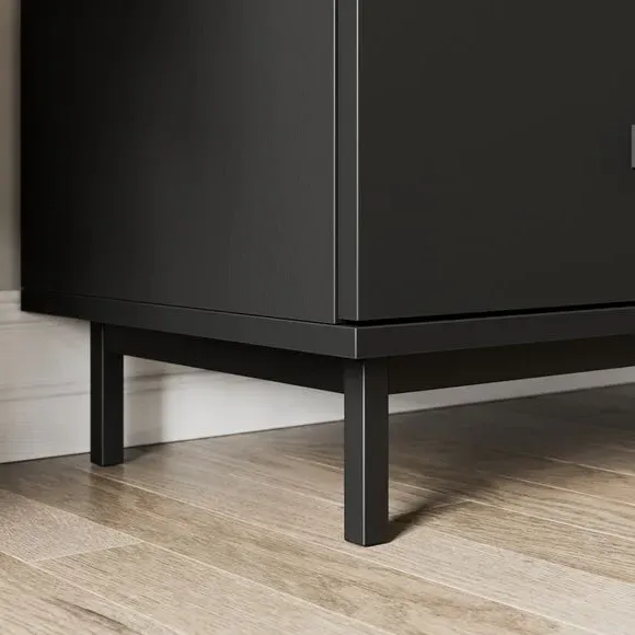 Small Sideboard with Drawers - Black Oak