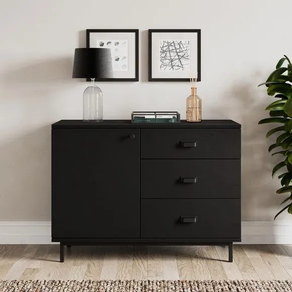 Small Sideboard with Drawers - Black Oak image