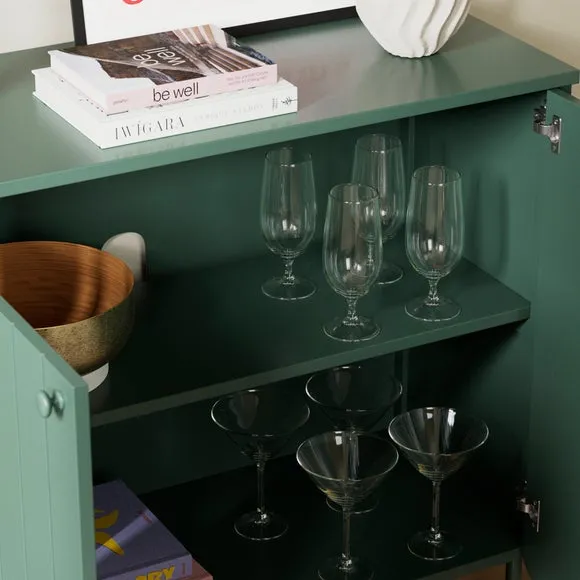 Small Sideboard with Scallop Detail - Green