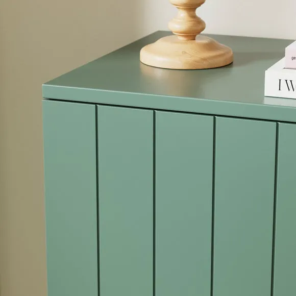 Small Sideboard with Scallop Detail - Green