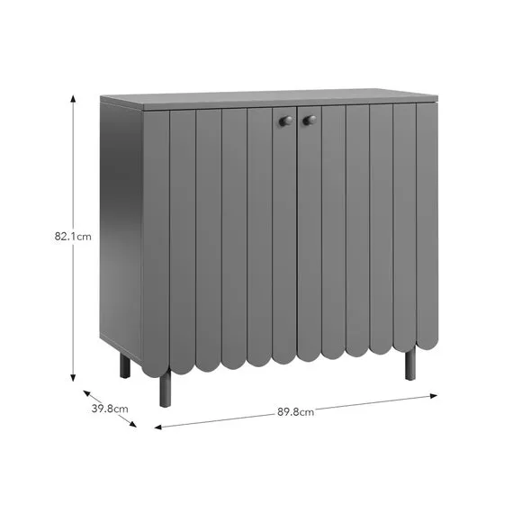 Small Sideboard with Scallop Detail - Green