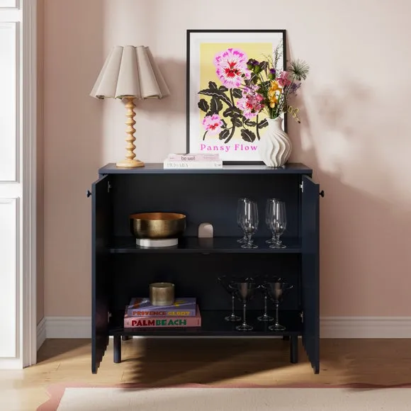 Small Sideboard with Scallop Detail - Navy