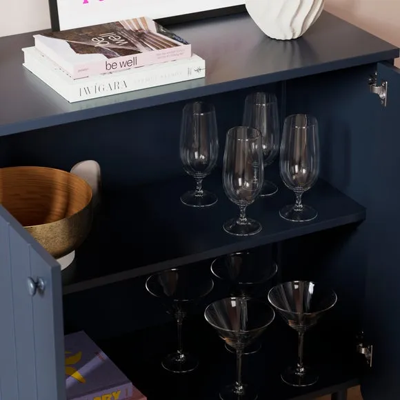Small Sideboard with Scallop Detail - Navy