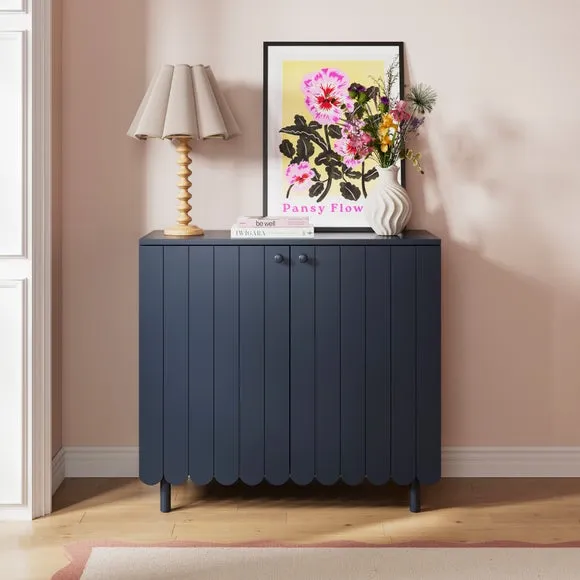 Small Sideboard with Scallop Detail - Navy