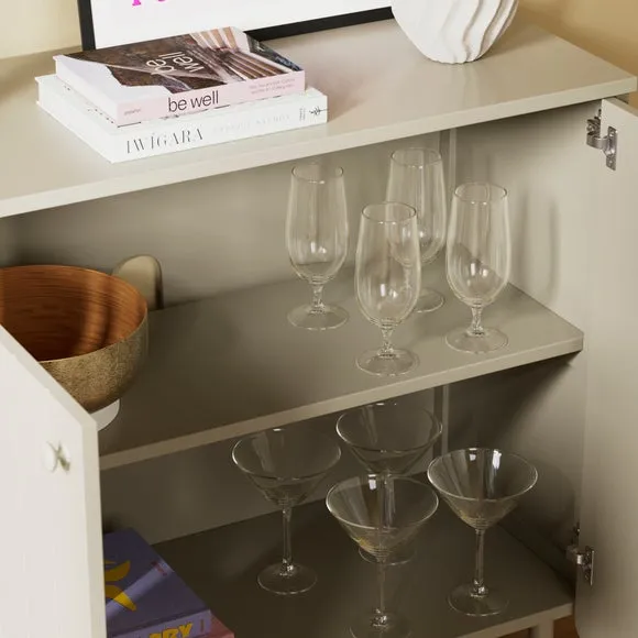 Small Sideboard with Scallop Detail - Stone