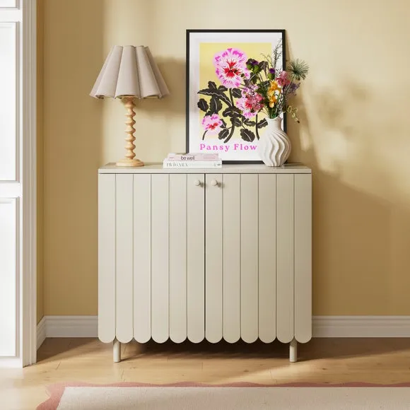 Small Sideboard with Scallop Detail - Stone