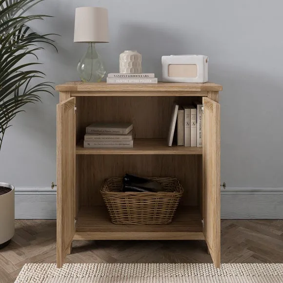 Small Sideboard with Shelves - Oak, Wood
