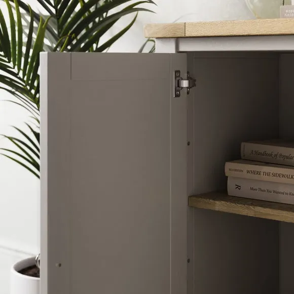 Small Sideboard with Shelves - Stone, Wood