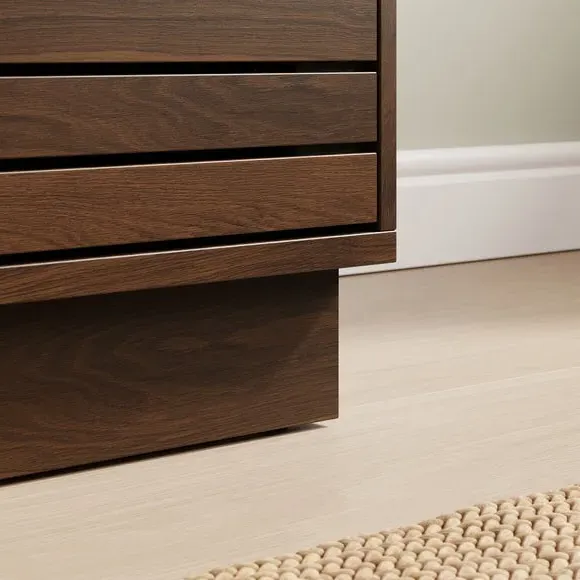 Small Sideboard with Slatted Front - Dark Wood