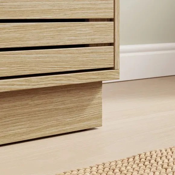 Small Sideboard with Slatted Front - Light Wood