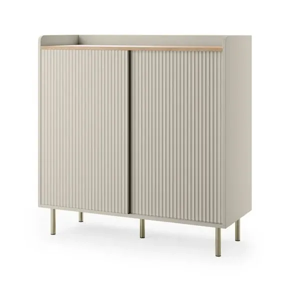 Small Sideboard with Sliding Doors - Natural, Oak