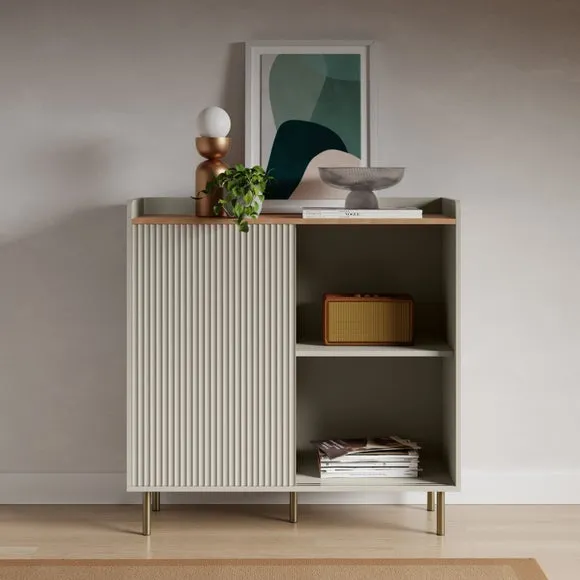 Small Sideboard with Sliding Doors - Natural, Oak