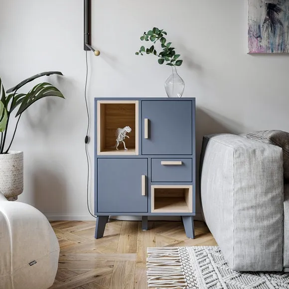 Small Sideboard with Storage - Grey, Oak image