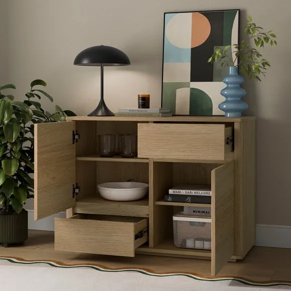 Small Sideboard with Storage - Light Oak