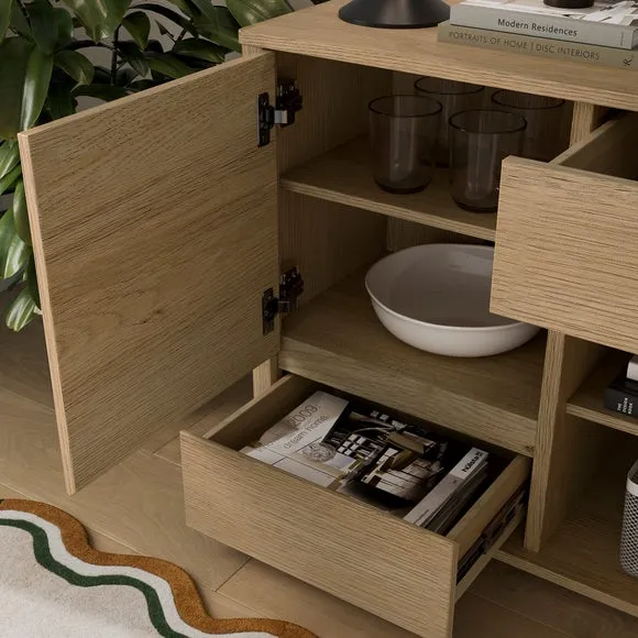 Small Sideboard with Storage - Light Oak