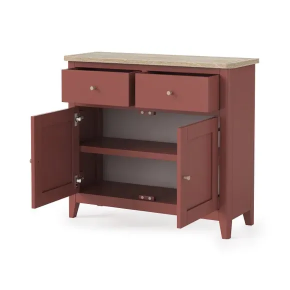 Small Sideboard with Storage - Red, Wood