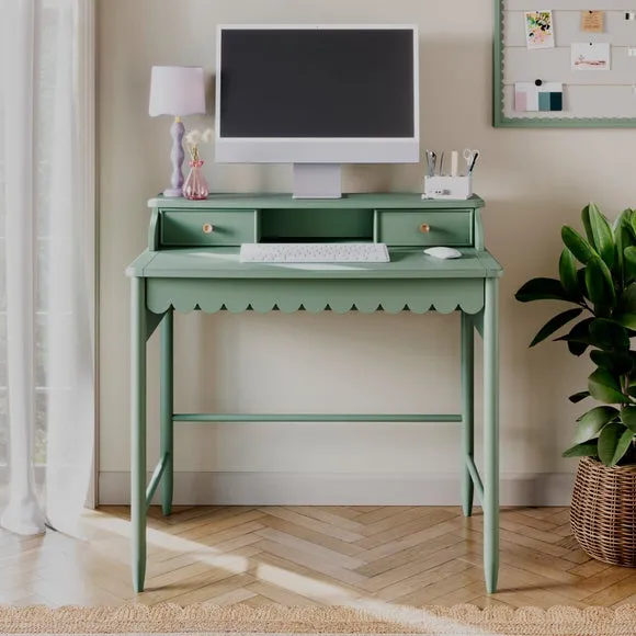 Small Step Up Desk with Drawers - Lilypad image