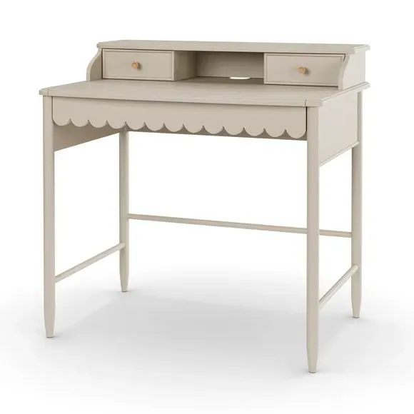 Small Step Up Desk with Drawers - Natural