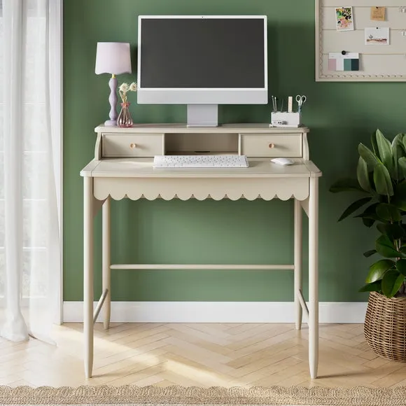 Small Step Up Desk with Drawers - Natural