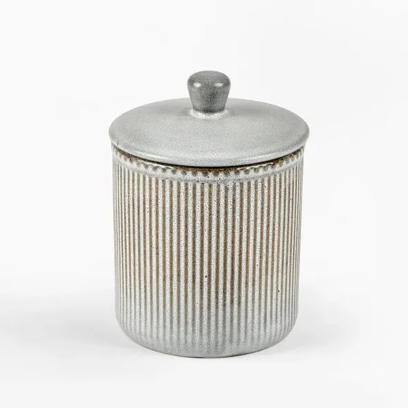 Small Storage Canister with Lid - Grey, Stoneware