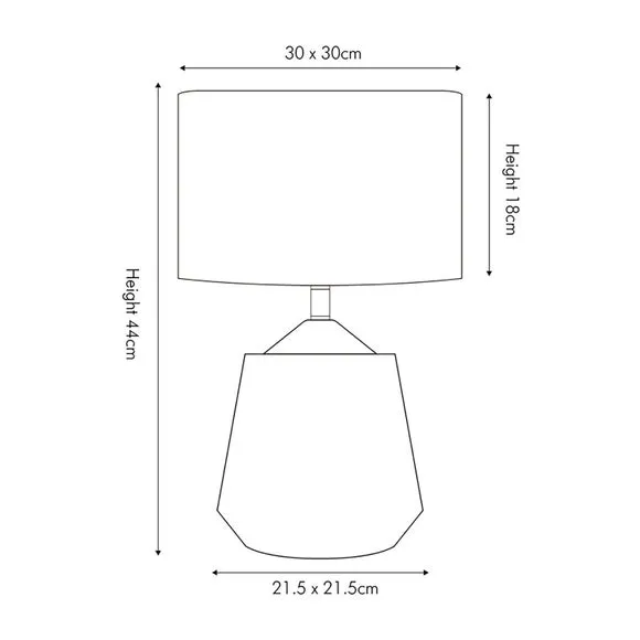 Small Table Lamp with Fabric Shade - White, Ceramic
