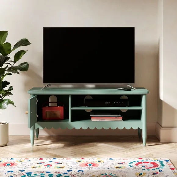 Small TV Unit with Scalloped Detail - Lilypad