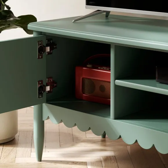 Small TV Unit with Scalloped Detail - Lilypad