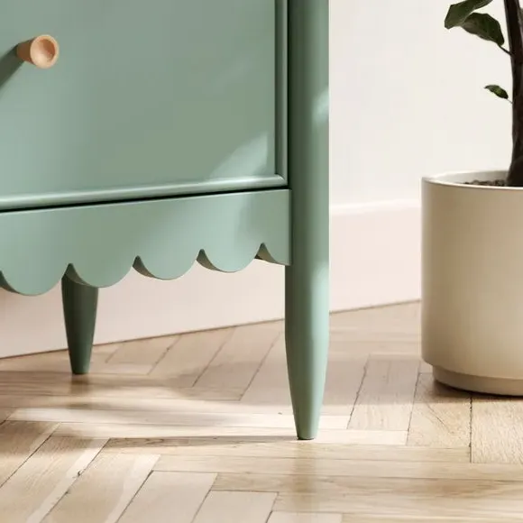 Small TV Unit with Scalloped Detail - Lilypad