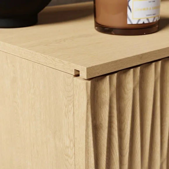 Small TV Unit with Storage - Oak, Wood