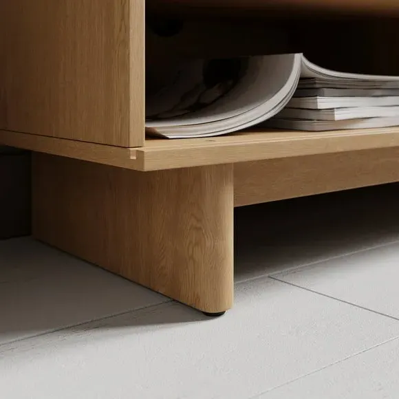 Small TV Unit with Storage - Oak, Wood
