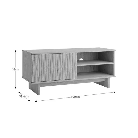 Small TV Unit with Storage - Oak, Wood
