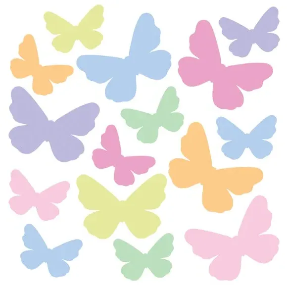 Small Wall Sticker Butterflies - Multicolor, PVC