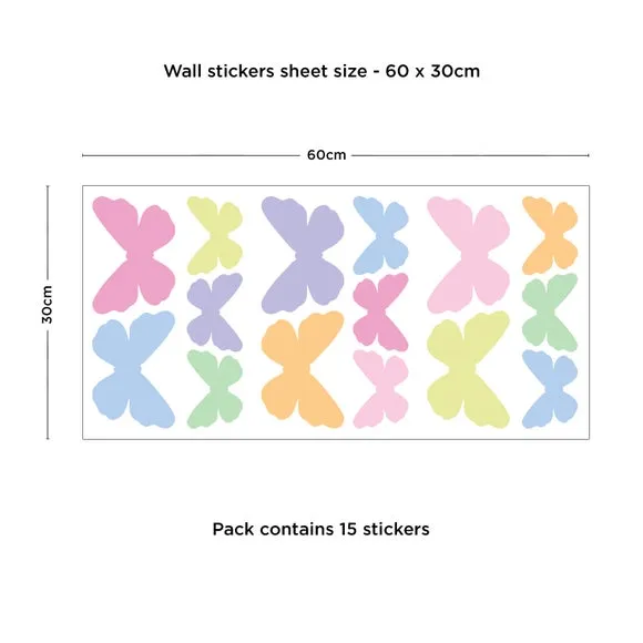 Small Wall Sticker Butterflies - Multicolor, PVC
