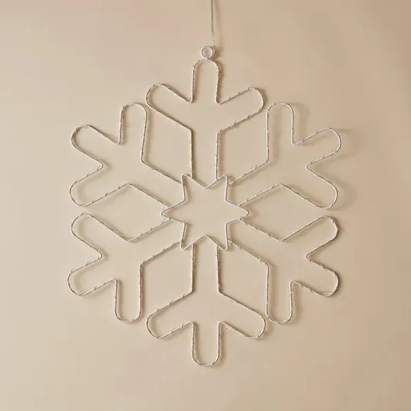 Snowflake LED Decoration - White, Metal