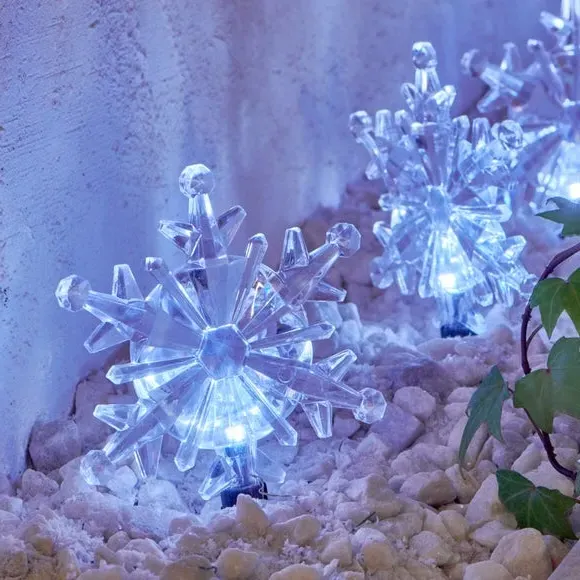 Snowflake Path LED Lights - White