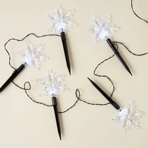 Snowflake Path LED Lights - White