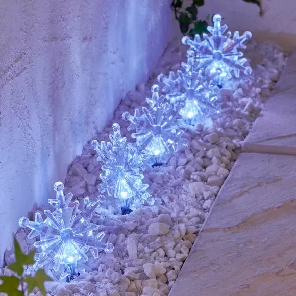 Snowflake Path LED Lights - White