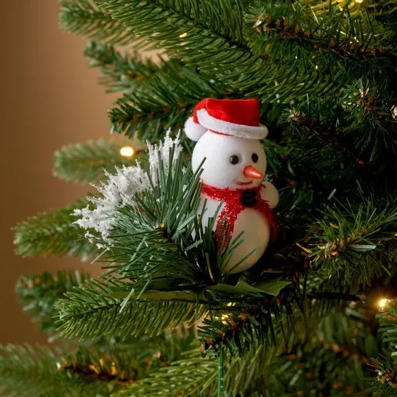 Snowman Christmas Pick - Green, Pine Foliage image