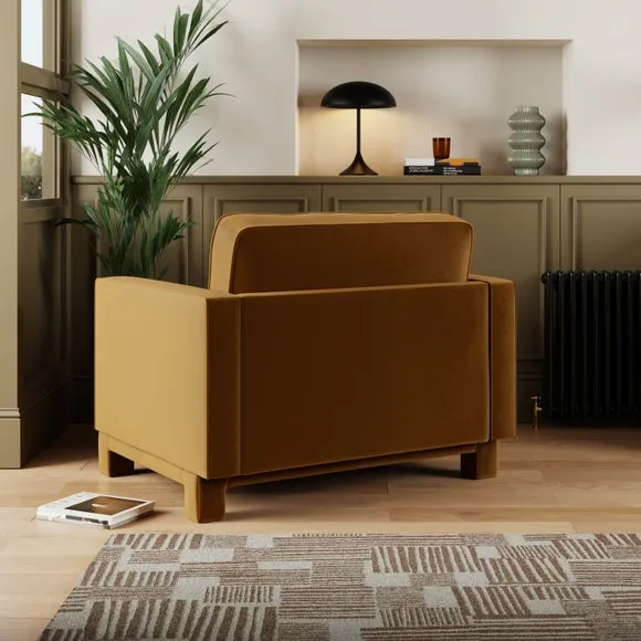 Snuggle Chair Fully Upholstered - Caramel, Velvet