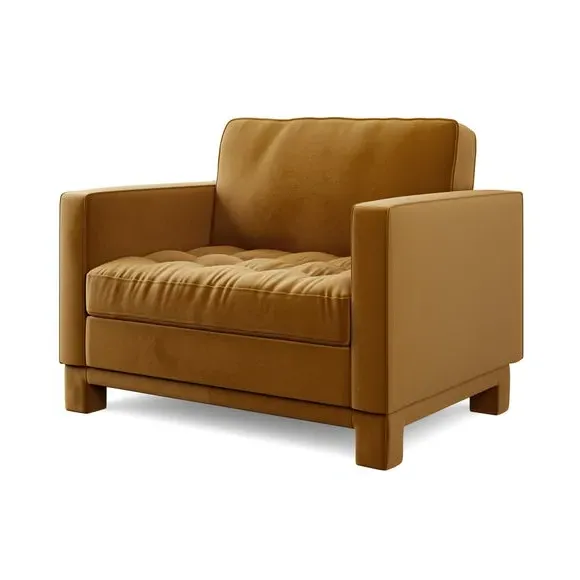 Snuggle Chair Fully Upholstered - Caramel, Velvet