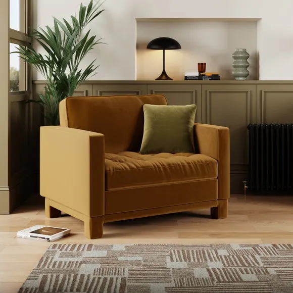 Snuggle Chair Fully Upholstered - Caramel, Velvet image