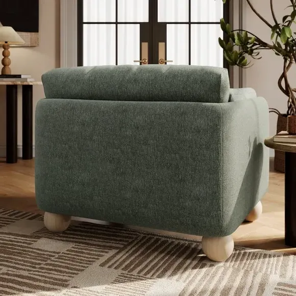 Snuggle Chair with Ball Feet - Bottle Green, Chenille