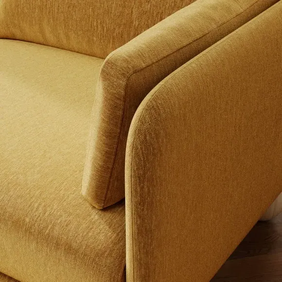 Snuggle Chair with Ball Feet - Old Gold, Chenille