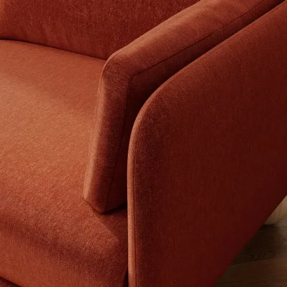 Snuggle Chair with Ball Feet - Terracotta, Chenille